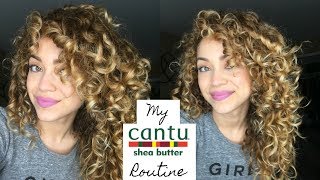 My Cantu Routine  Curly Hair [upl. by Lajes]