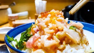 Sashimi Rice Bowls in Tokyo at Tsujihan つじ半  Best Restaurants in Tokyo [upl. by Onra]