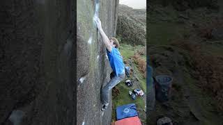 Highball Fall from Samson Font 8AV11 climbing bouldering [upl. by Nymzaj]