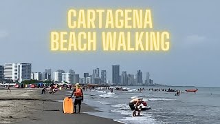 Colombia  Beachwalking in Cartagena de Indias Beach life at Playa La Boquilla [upl. by Mcferren]