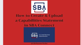 How to Create amp Upload Capabilities Statement in SBA Connect [upl. by Seve]