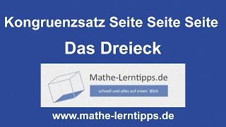 Kongruenzsatz Seite Seite Seite  verständlich erklärt  mathelerntippsde [upl. by Sidell]