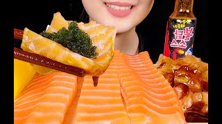 ASMR SALMON SEA GRAPES RADISH SPICY SAUCE MUKBANG EATING SOUND NO TALKING 연어 amp 바다포도 amp 불닭소스 먹방 [upl. by Aveneg]