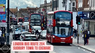 West London Wonder Bus Route 204 from Sudbury Town to Edgware Station [upl. by Barcus]