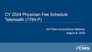 All Tribes Webinar CY 2024 Medicare HOPPS amp Physician Fee Schedule Proposed Rules [upl. by Aicul]