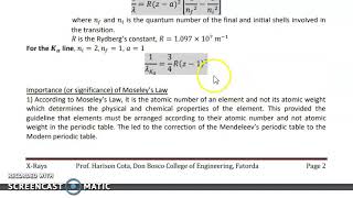 Chap7  Xrays Lec3  Moseley law Properties of xrays [upl. by Tennek]