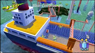 Super Mario Sunshine  Ricco Harbor All 30 Blue Coins [upl. by Ailama]