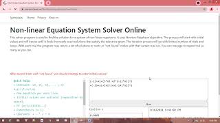 Nonlinear Equation Solver Online FreudensteinRoth function [upl. by Justino731]