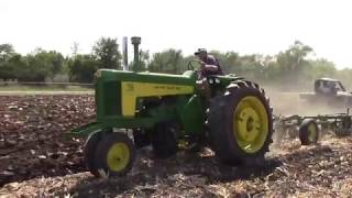 John Deere Two Cylinders Plowing at Half Century Of Progress Show 2017 [upl. by Neelya]