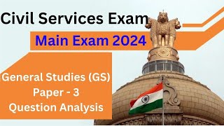 Civil Services Exam 2024  UPSC Exam  General Studies Paper3 Analysis  Main Exam  V Palanichamy [upl. by Janik]