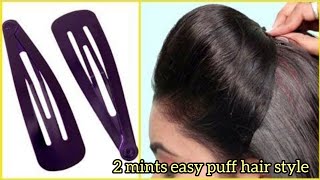 Perfect puff hairstyle everyday quick and easy hairstyles in telugu [upl. by Nywg]