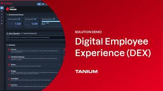 Tanium Solution Demo Digital Employee Experience [upl. by Sekyere]