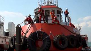 Loading of 26 Tugboats in Singapore with spectacular Aerial shots [upl. by Namas]