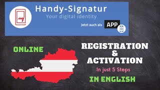 Aktivierung der HandySignatur Teil1  English [upl. by Nnylimaj]