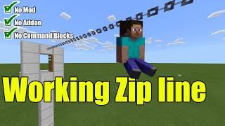 How to Make a Working Zipline  Minecraft PE  Bedrock Edition [upl. by Arand61]