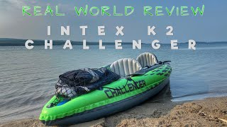 REAL WORLD Review  Intex K2 Challenger Inflatable Kayak [upl. by Anavahs]