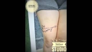 Thigh TattooSS Zone Tattoo Studio Shop No7a 1st Floor Gaur City Centre Noida ☎9205599706 tattoo [upl. by Grekin218]