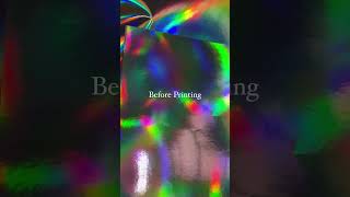 Holographic label material before and after printing🤩 [upl. by Jegger634]