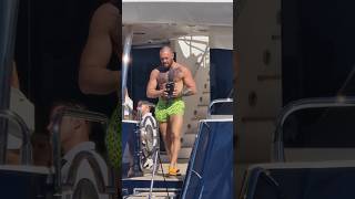 Conor gets off the yacht to give some of his beers mcgregor yatch beers [upl. by Mil]