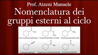 Chimica organica Nomenclatura gruppi funzionali esterni al ciclo L20 ProfAtzeni ISCRIVITI [upl. by Michelina]