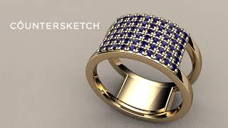 How to design a Pave Ring in CounterSketch  Jewelry CAD Design [upl. by Eusebio]