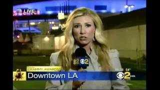 GRAMMY NEWS REPORTER HAS POSSIBLE STROKE SHOCKING SPEAKS GIBBERISH ON LIVE TV [upl. by Eiralav436]