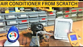 DIY AIR CONDITIONER WITH COMPRESSOR diy ac from scratch [upl. by Enaillil]