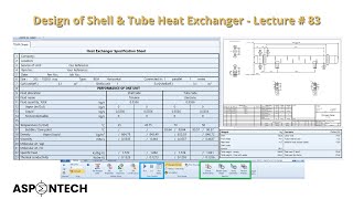 Design of Shell amp Tube Heat Exchanger using Aspen Exchanger Design and Rating  Lecture  83 [upl. by Tarrant888]