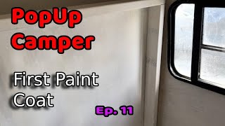 PAINTING your Camper  HARDSIDE Conversion ep11 diycamper popupcamper [upl. by Devol]