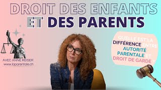 Quelle est la différence entre autorité parentale et droit de garde [upl. by Gabriel679]