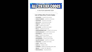 All 2x EXP codes in Blox Fruits September 2024 [upl. by Cornall]