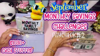 🌺 September Paycheck 2 🌺 Monthly Savings Challenges 🌺 1030 Cash Stuffed 🌺 Sinking Funds [upl. by Enetsirhc]