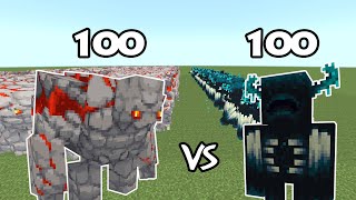 100 Redstone Golem Vs 100 Warden Minecraft [upl. by As]