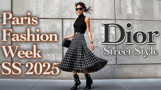 DIOR 🇫🇷 Street Style SpringSummer 2025 Paris Fashion Week Street Style Kings amp Queens of Paris [upl. by Iniffit]