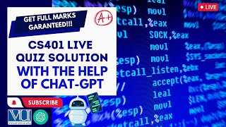 CS401 LIVE VU QUIZ 4 Get Full Marks Guaranteed 💯✍️  🔥 Hack 🔒 Quiz Firewall  Virtual University 🎓 [upl. by Kerwon]