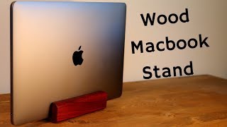 DIY Wood MacBook Vertical Stand  woodworking [upl. by Annwahs]