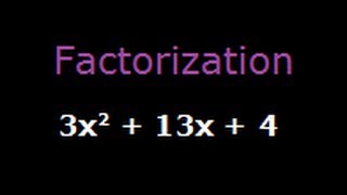 Factorization 3x2  13x  4 [upl. by Bria]