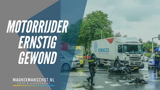 MOTORRIJDER IN KRITIEKE TOESTAND NA AANRIJDING MET VRACHTWAGEN IN AMERSFOORT  Marnix Manschot Media [upl. by Morven137]