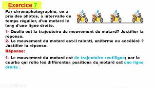 Exercice 7 le mouvement et le repos 3APIC [upl. by Aryc]