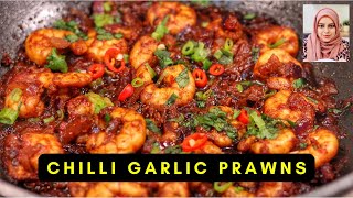 Easy Chilli Garlic Prawns Recipe  Restaurant Style  Cook with Anisagrams  prawns prawnsrecipe [upl. by Randee550]