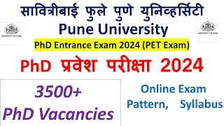 SPPU PET Exam 2024 Pune University PhD Entrance Notification Syllabus Exam Pattern Form Filling [upl. by Ranson]