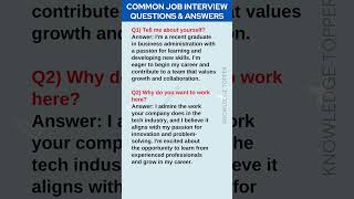 Most Common Job Interview Questions and Answers [upl. by Witcher573]