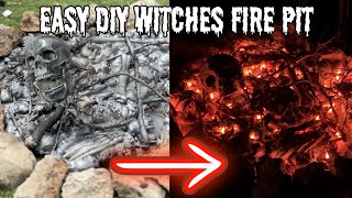 DIY HALLOWEEN DECORATION  WITCHES FIRE PIT 🧙‍♀️ [upl. by Arrol401]