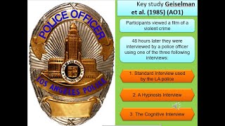 09 Cognitive Interview for A level psychology AQA TEACHING VIDEO [upl. by Roos121]