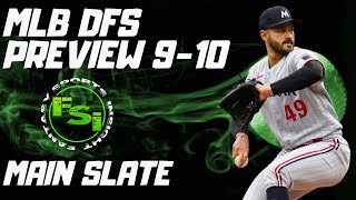 FSi DFS MLB  Main Slate Preview  DraftKings Picks  Tuesday September 10th 2024 [upl. by Voletta]