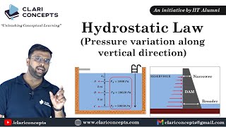 Easiest explanation on Hydrostatic Law Pressure variation in vertical direction  Hindi [upl. by Sad49]