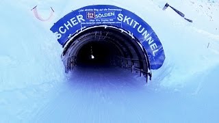 Ski Tunnel Sölden 3240m Rettenbach Glacier to Tiefenbach Glacier Лыжный тунель в Зельдене [upl. by Finella]