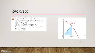 H6 Optimaliseren 4 havo wiskunde B [upl. by Guzel180]