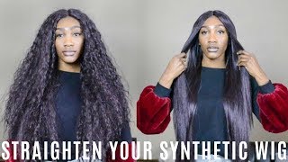 How To Straighten Your Synthetic Wig [upl. by Tiphanie302]