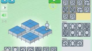 HOUR OF CODE STEM puzzle game based on coding kids programming Lightbot  2 Procedures  Level 6 [upl. by Aynotal695]